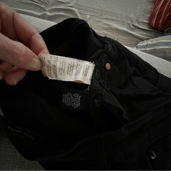 J. Crew Black Distressed Toothpick Ankle Skinny Jeans Size 29 Tall - Picture 6 of 7